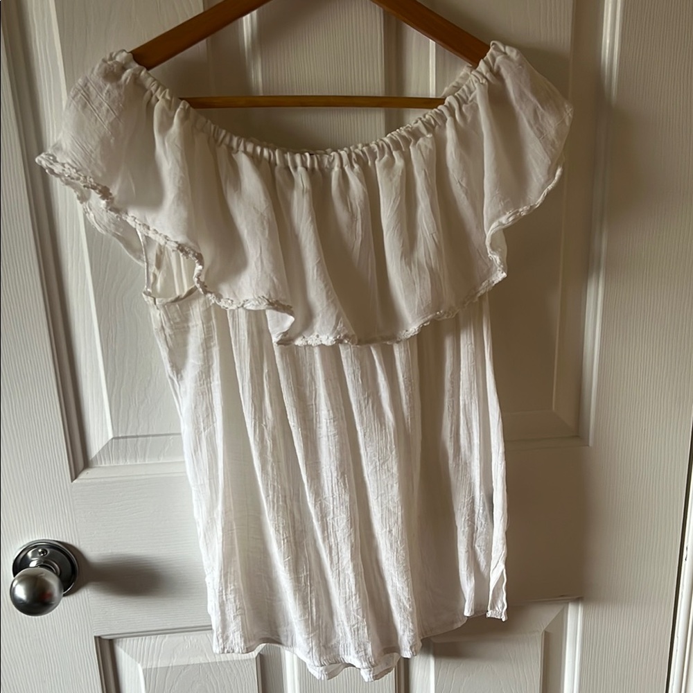 HARVE BÉNARD White Off-Shoulder Women's Top M